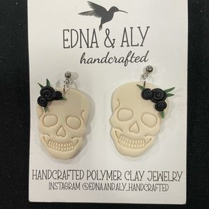White Skull Earrings- Glow in the Dark